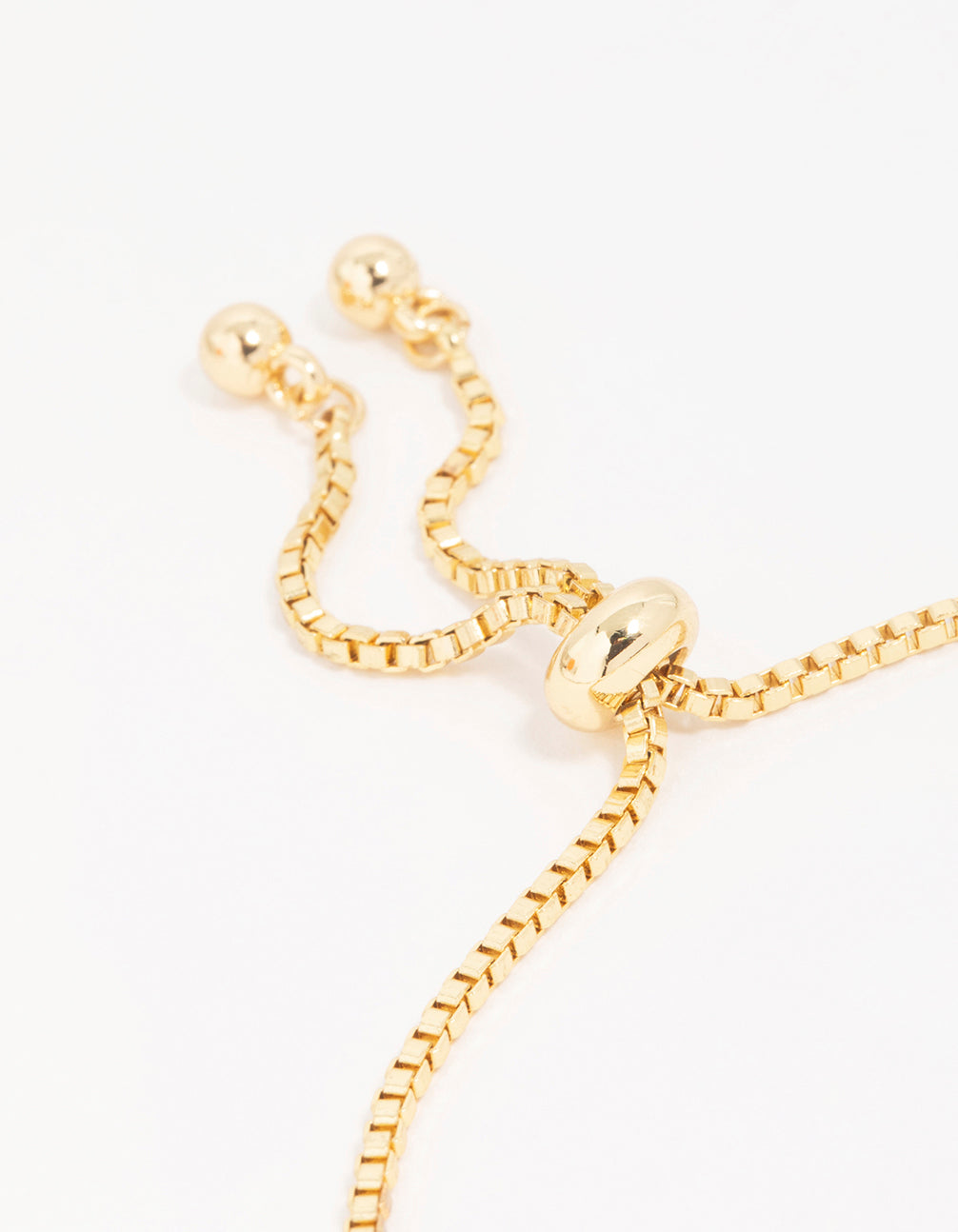 Gold Plated Brass Cubic Zirconia Heart & Bow Charm Toggle Bracelet
