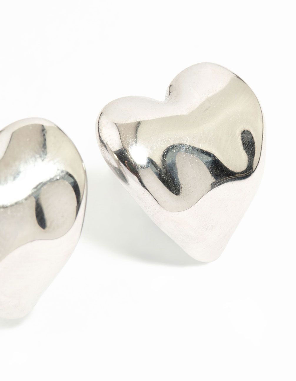 Waterproof Stainless Steel Molten Heart Stud Earrings