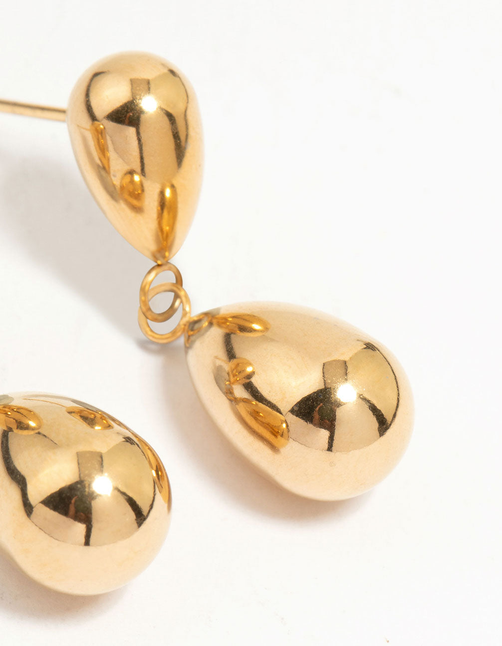 Waterproof Gold Plated Stainless Steel Double Drop Earrings