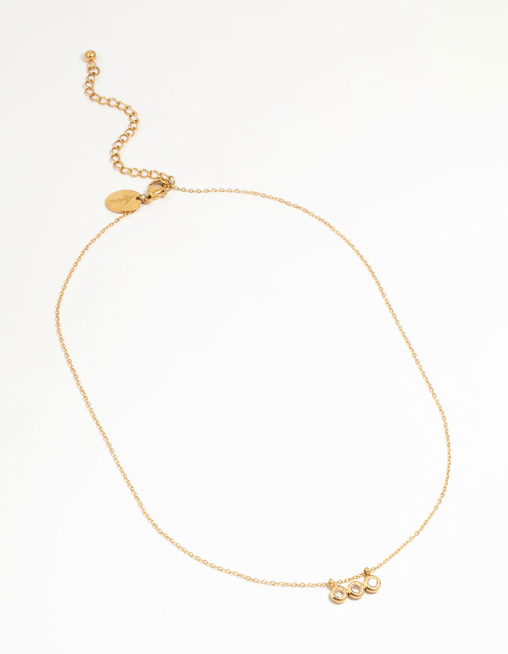 Waterproof Gold Plated Glass Circle Pendants Necklace