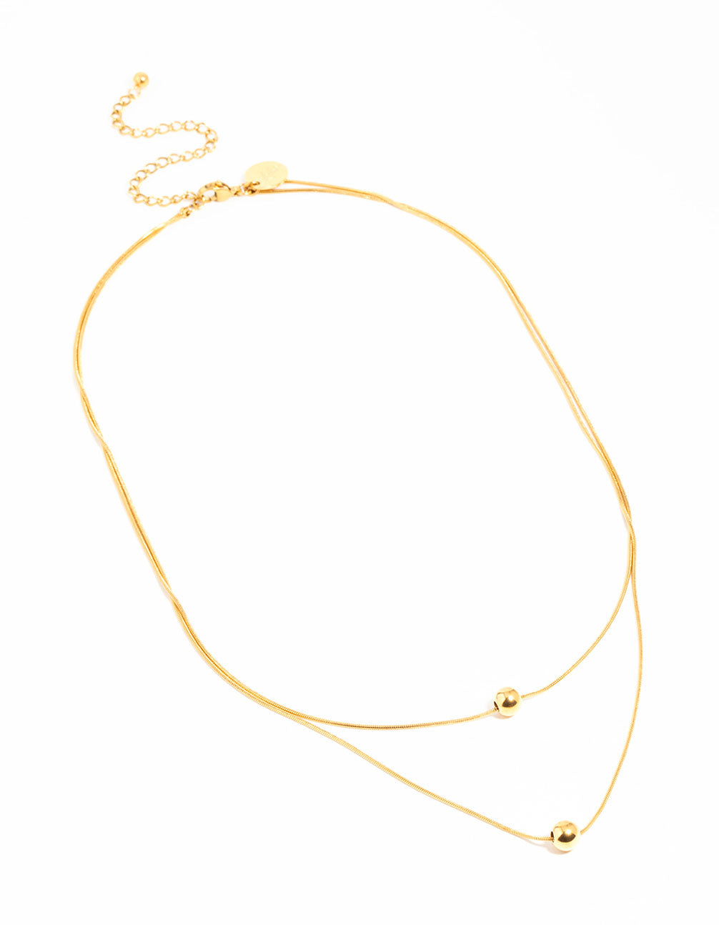 Waterproof Gold Plated Stainless Steel Ball Pendant Layered Necklace