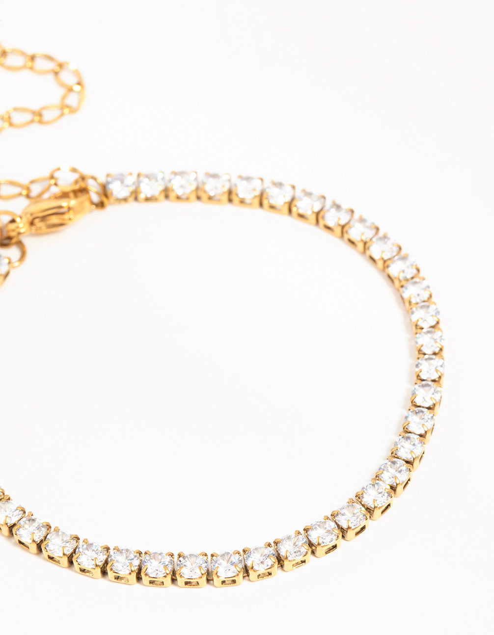 Waterproof Gold Plated Stainless Steel Cubic Zirconia Tennis Bracelet