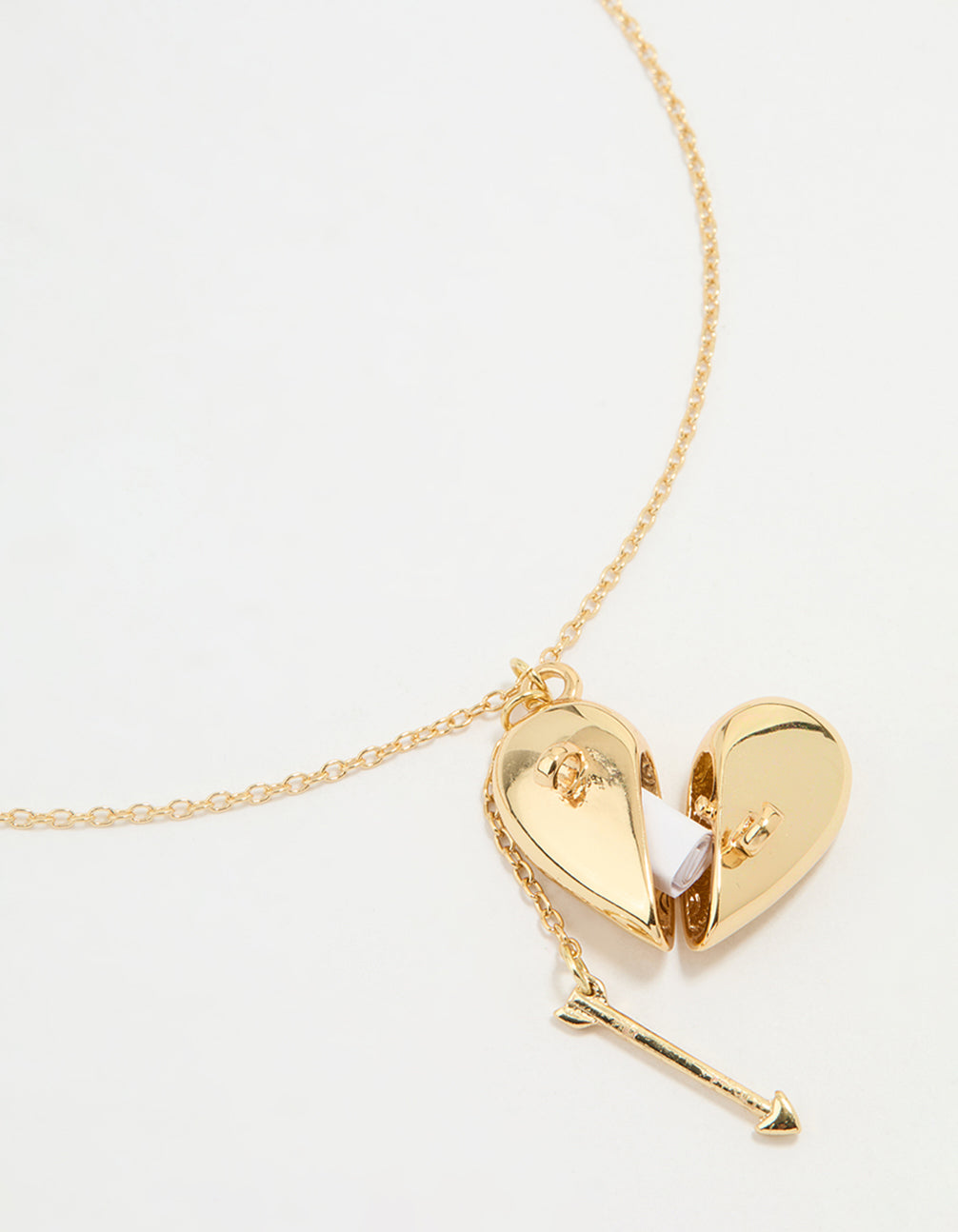 Gold Plated Heart Locket Pendant Necklace