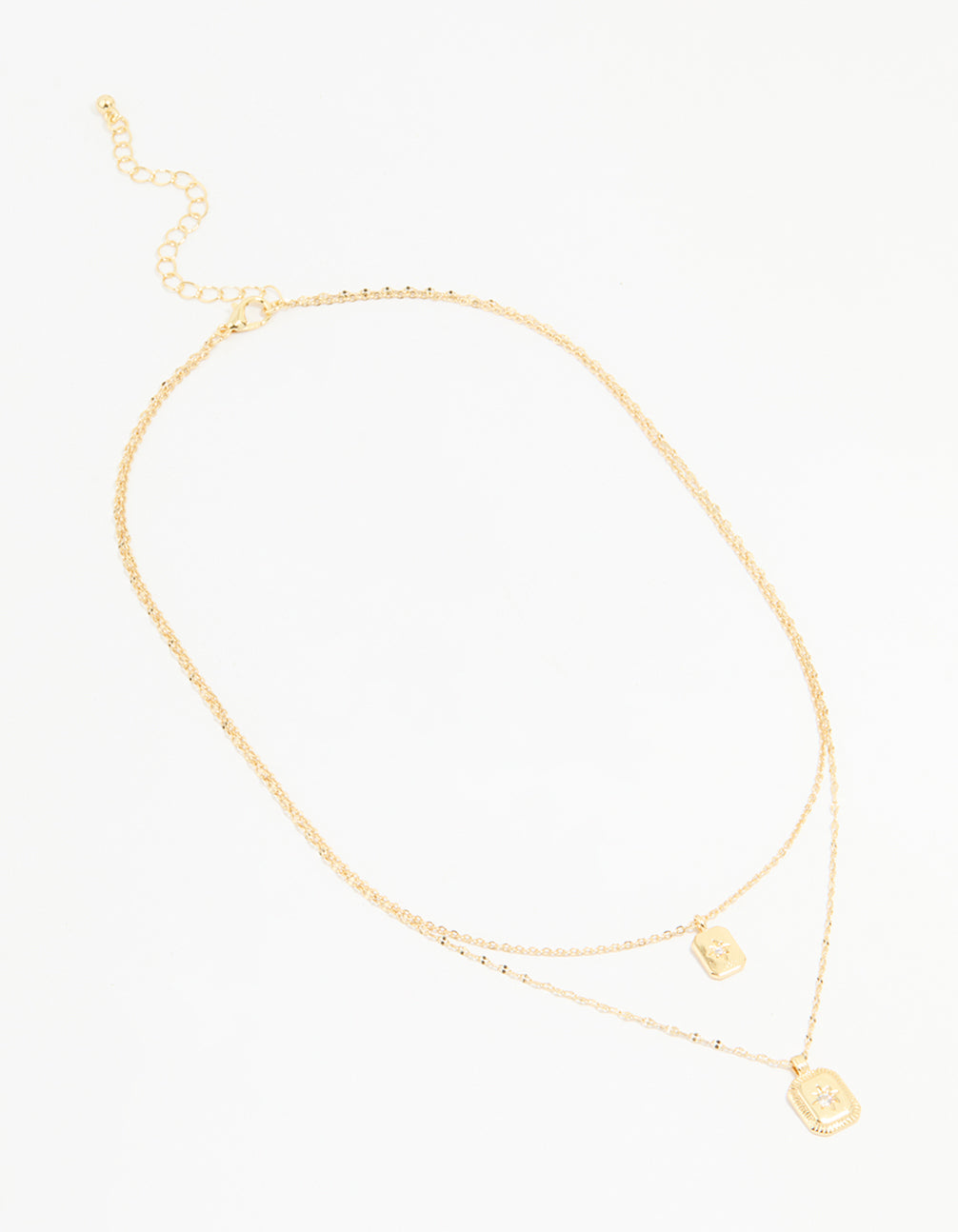 Gold Plated Cubic Zirconia Celestial Layered Necklace