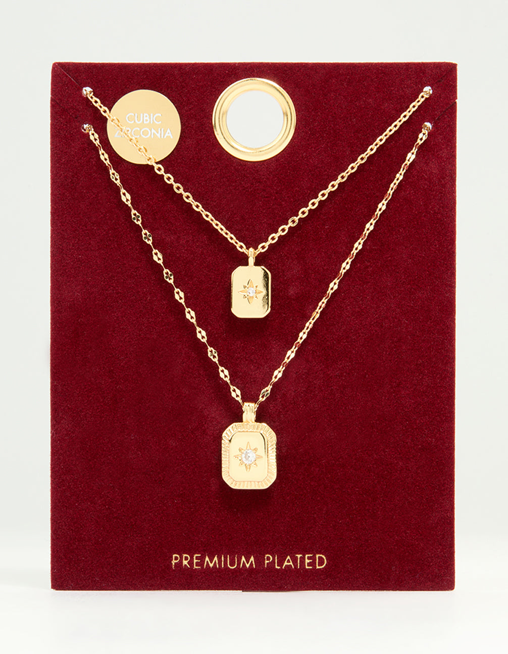 Gold Plated Cubic Zirconia Celestial Layered Necklace