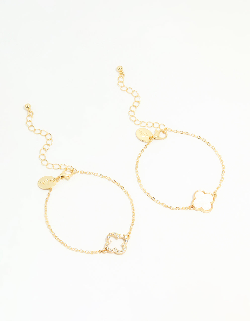 Gold Plated Flower Bracelets 2-Pack