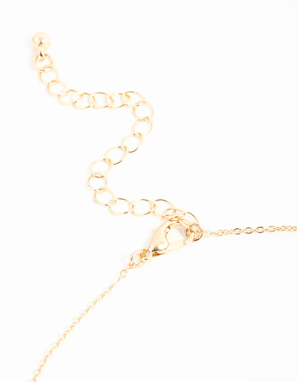 Gold Cubic Zirconia Black Flower Y-Necklace