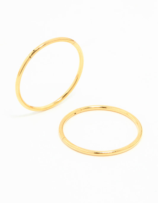 Gold Plated Surgical Steel Sleeper Earrings 16 MM