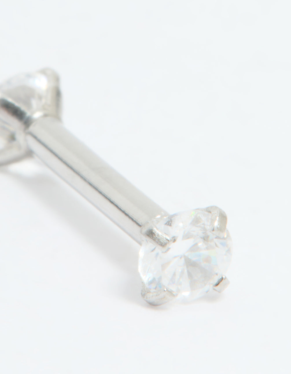 Surgical Steel Cubic Zirconia Reversible Flat Back Stud