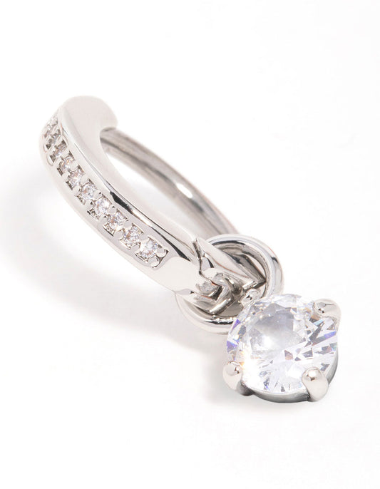 Surgical Steel Cubic Zirconia Drop Belly Ring