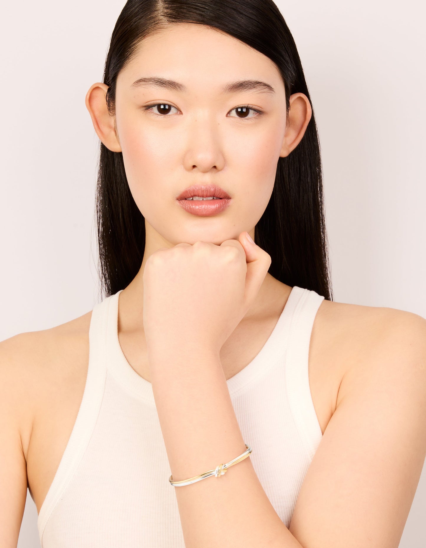 Mixed Metal Knotted Wrist Cuff