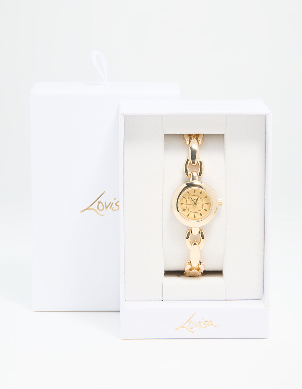Gold Small Chain Strap Watch