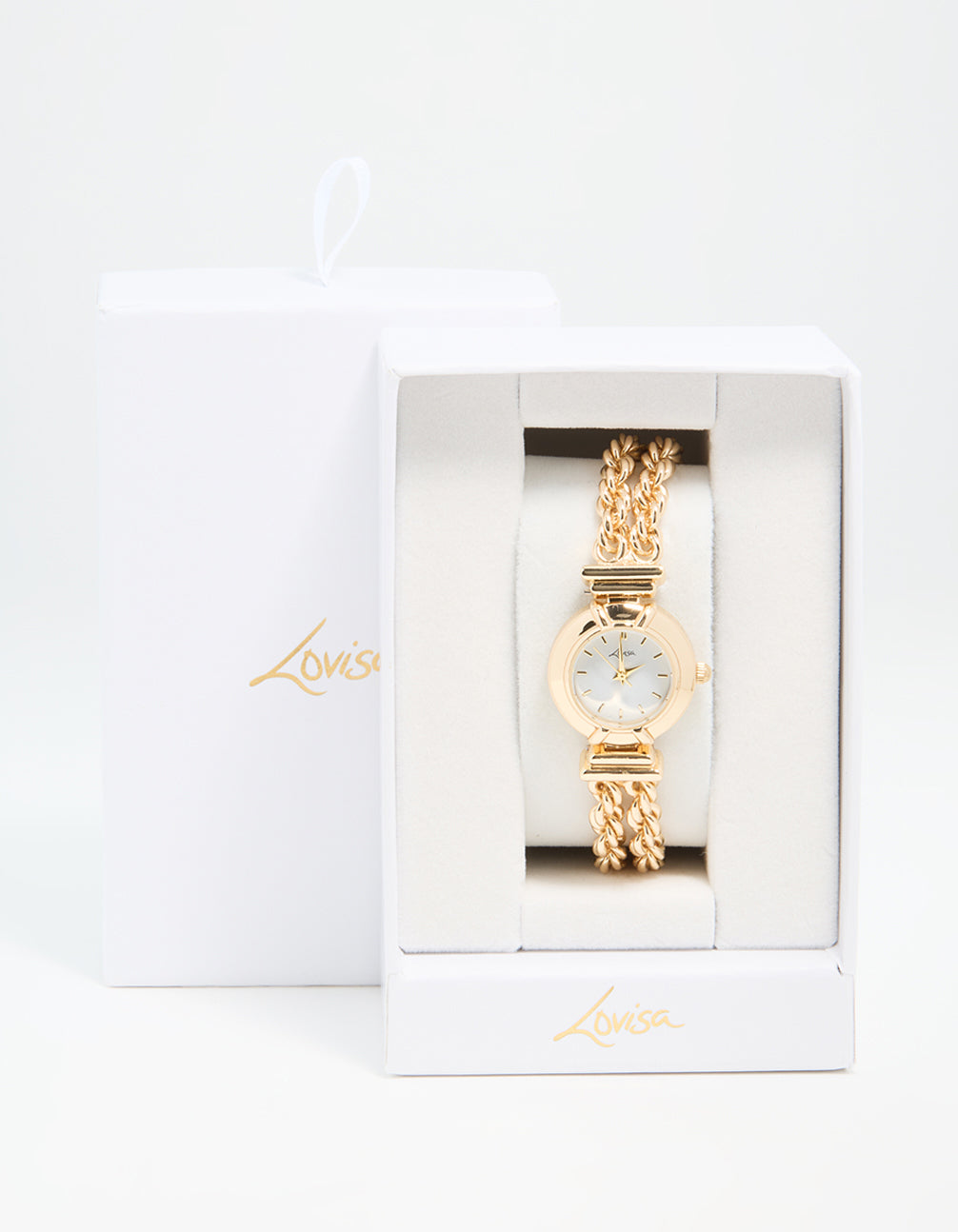 Gold Round Chain Watch Bracelet