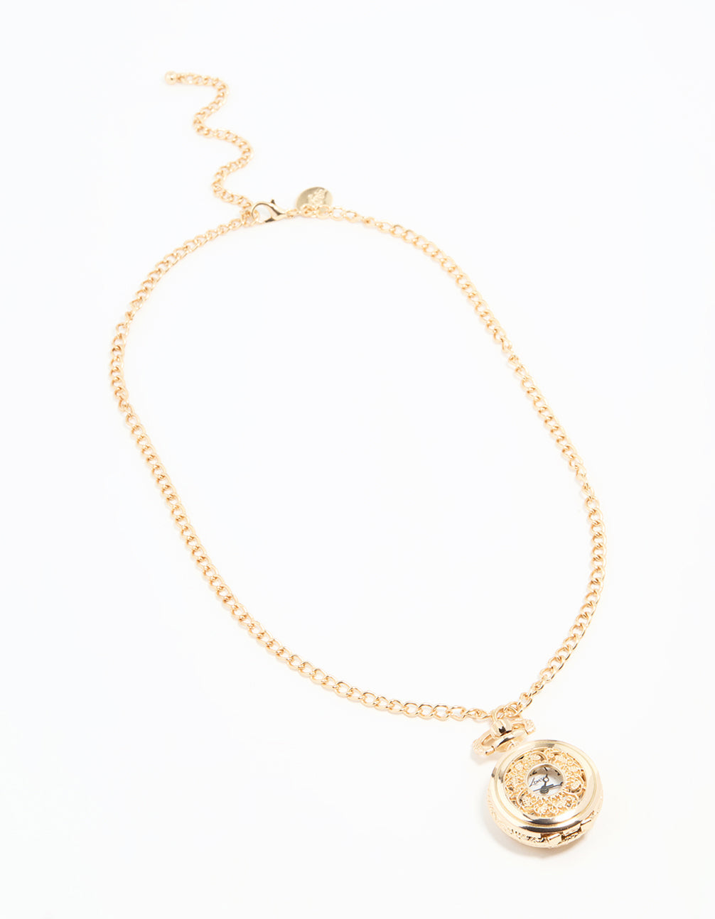 Gold Vintage Pocket Watch Necklace