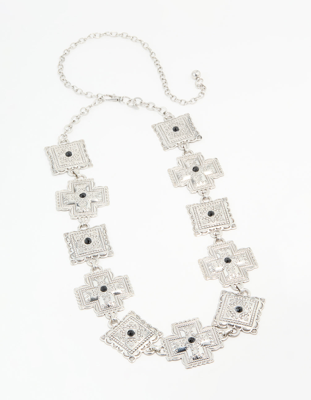 Silver Bohemian Square & Cross Belt
