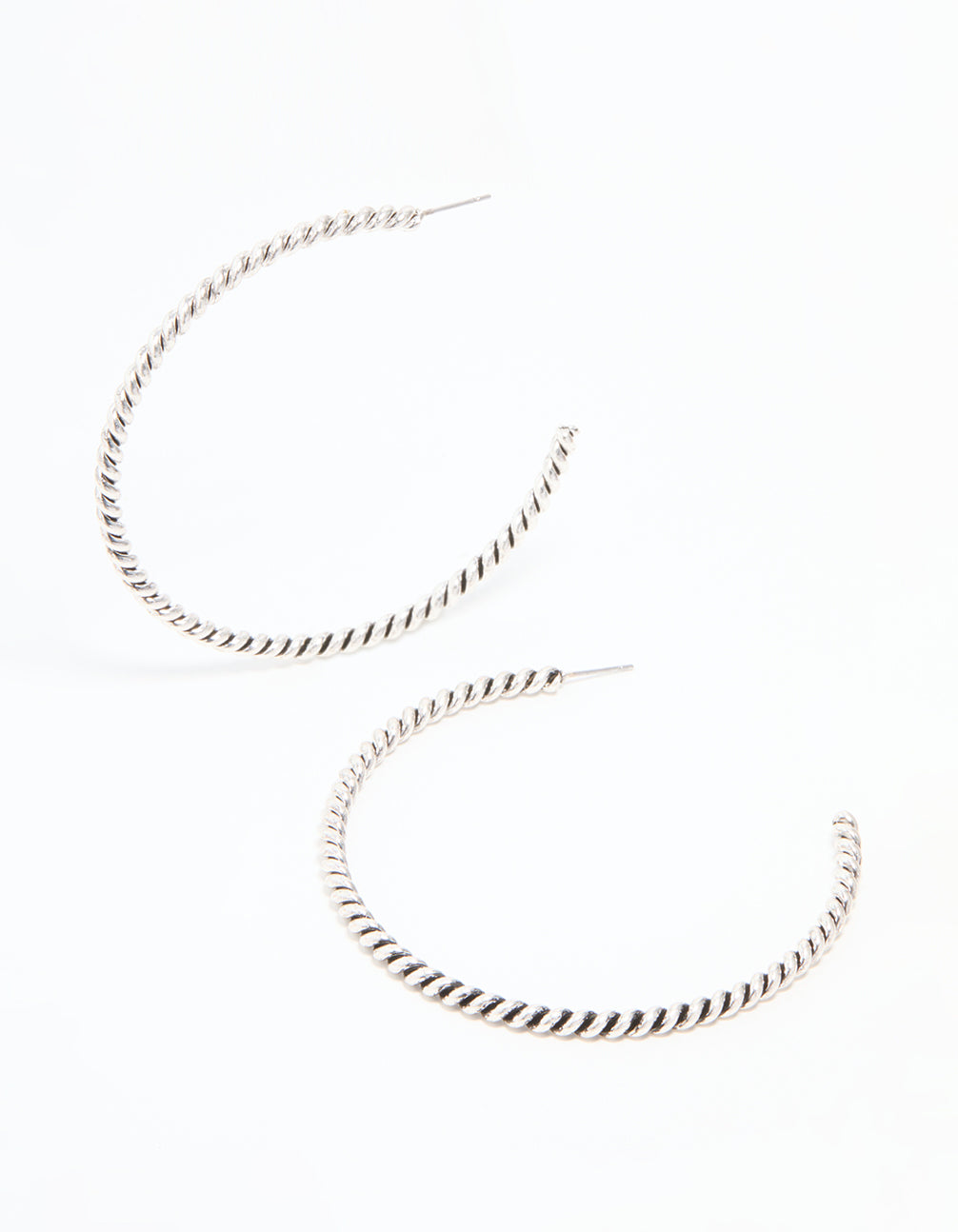 Antique Silver Detailed Hoop Earrings