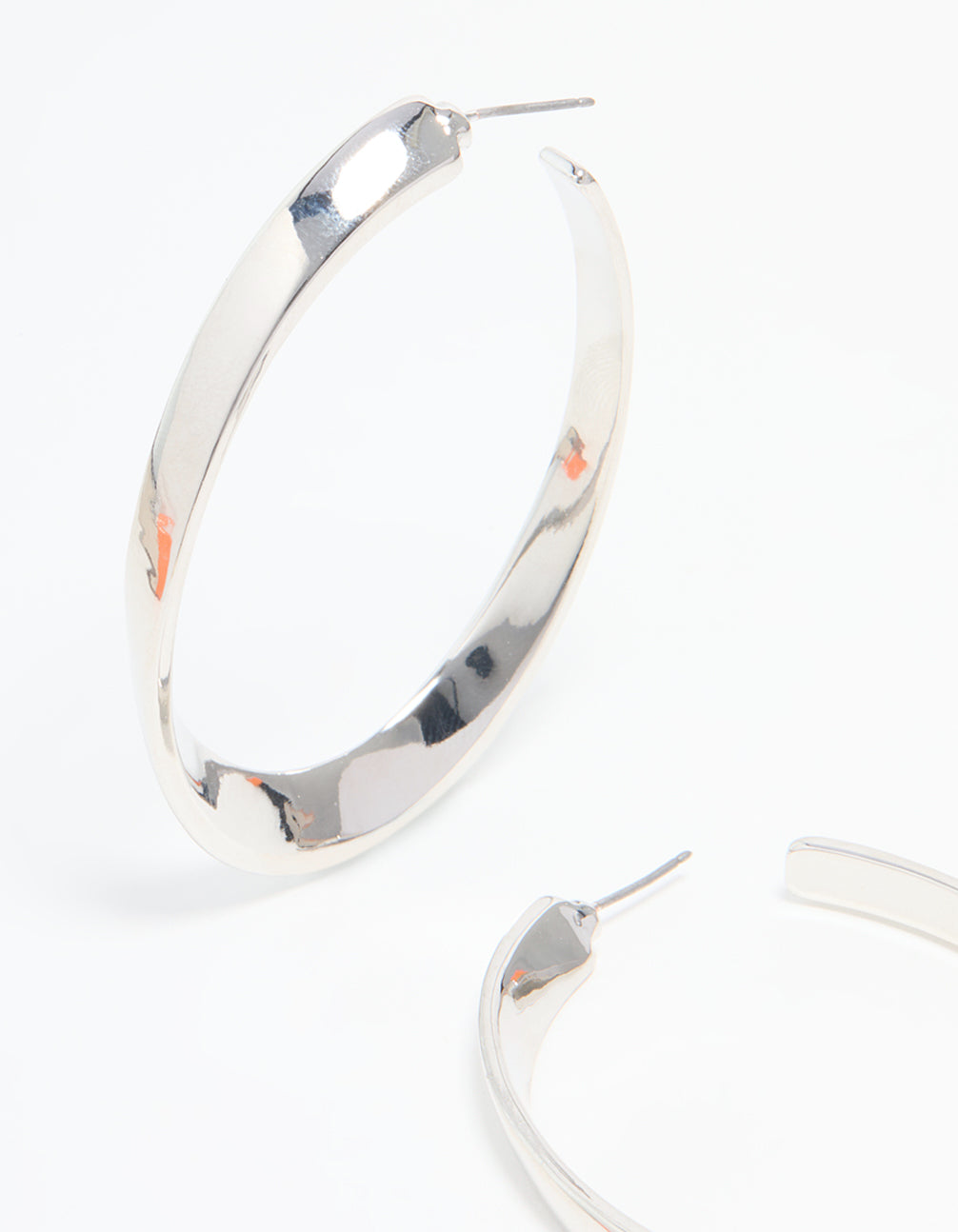 Silver Twisted Hoop Earrings