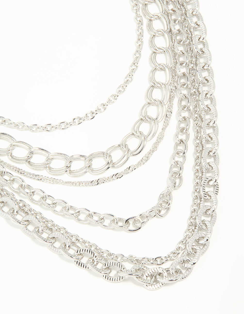 Silver Chunky Chain Layered Necklace