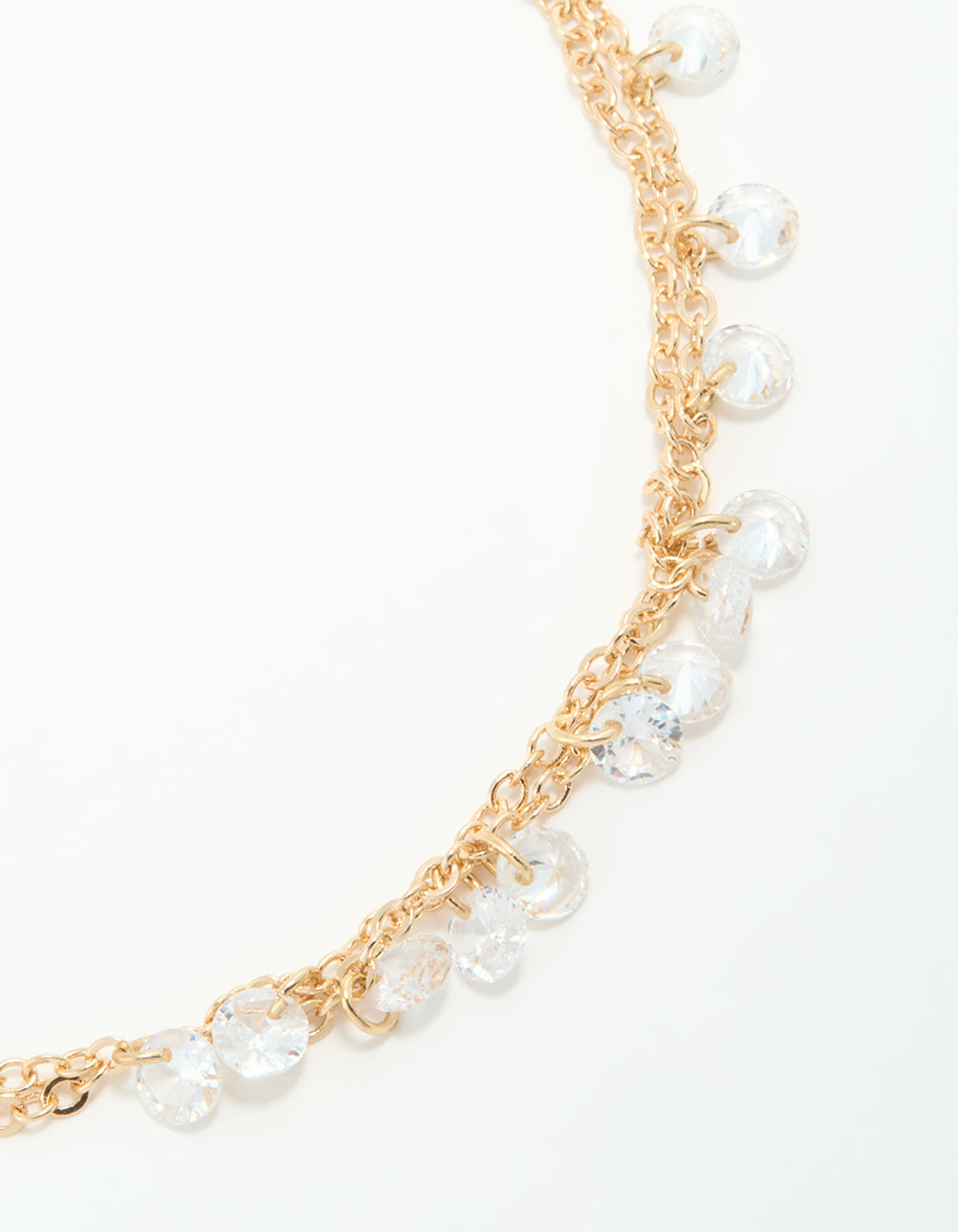 Gold Cubic Zirconia Charm Necklace