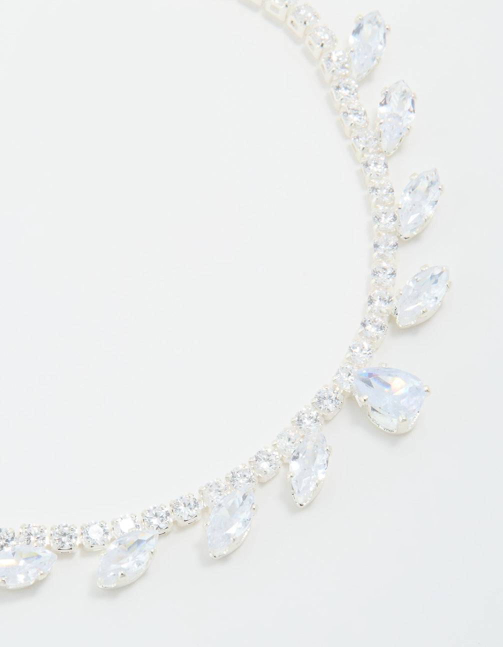 Silver Cubic Zirconia Navette Toggle Bracelet