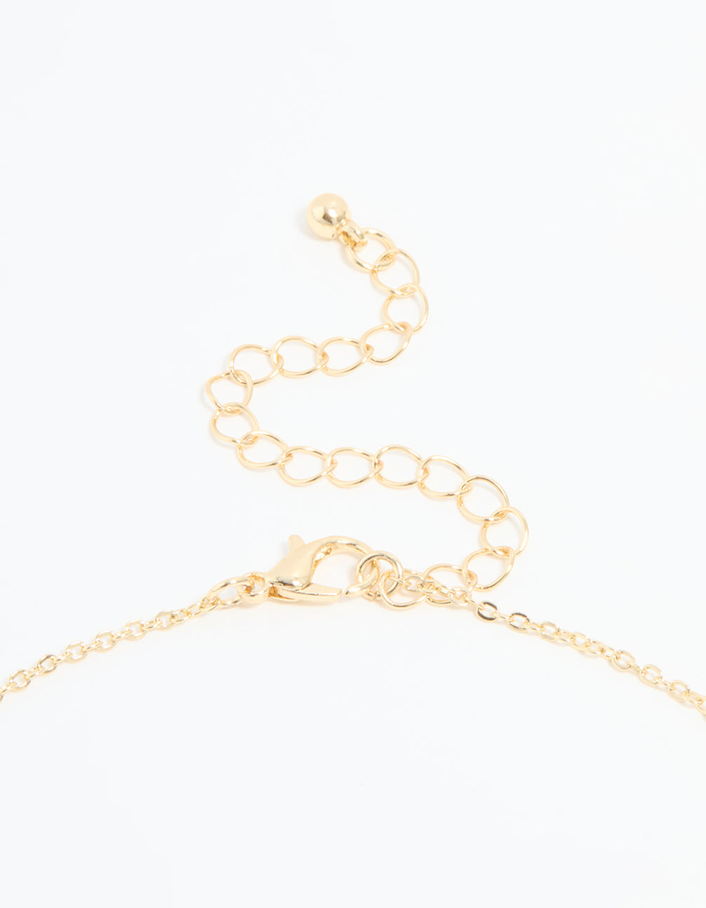 Gold Plated Cubic Zirconia Heart & Bow Pendant Necklace