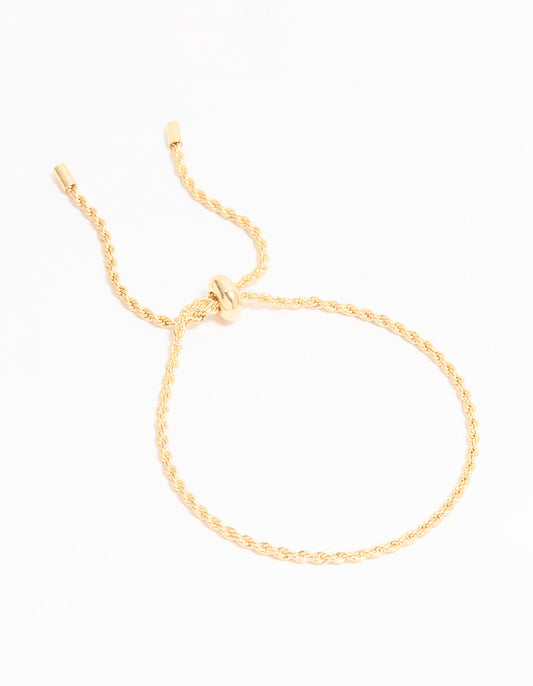 Gold Plated Detailed Chain Toggle Bracelet
