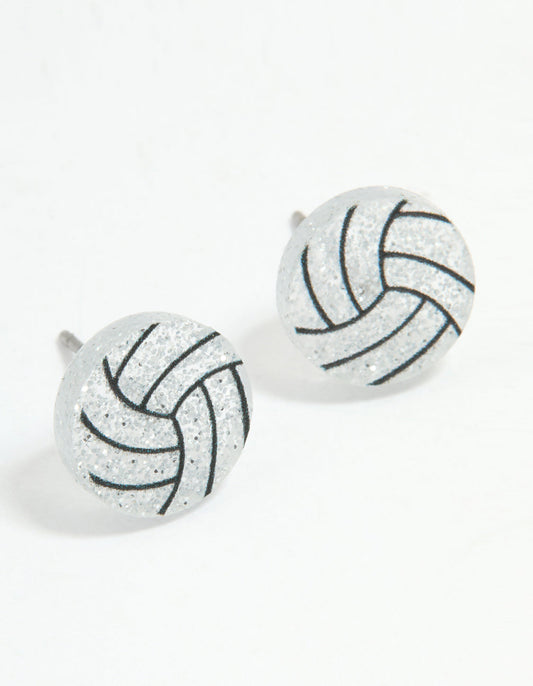 Gold Netball Stud Earrings