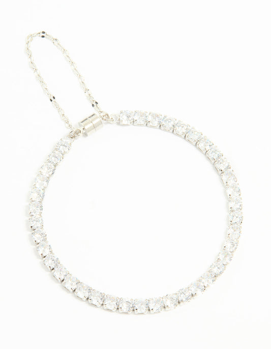 Silver Cubic Zirconia Tennis Bracelet