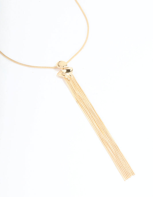 Gold Long Tassel Necklace