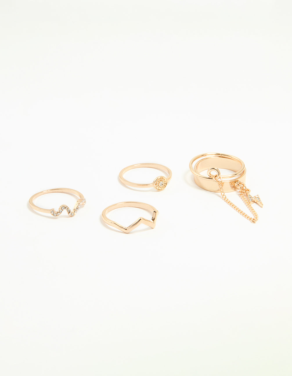 Gold Wavy Rings Pack