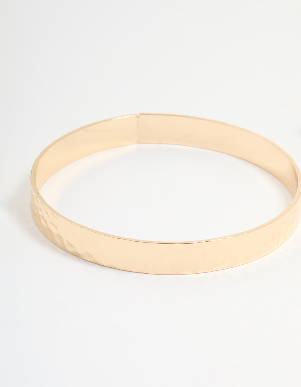 Gold Hammered & Green Gem Bangles 2-Pack