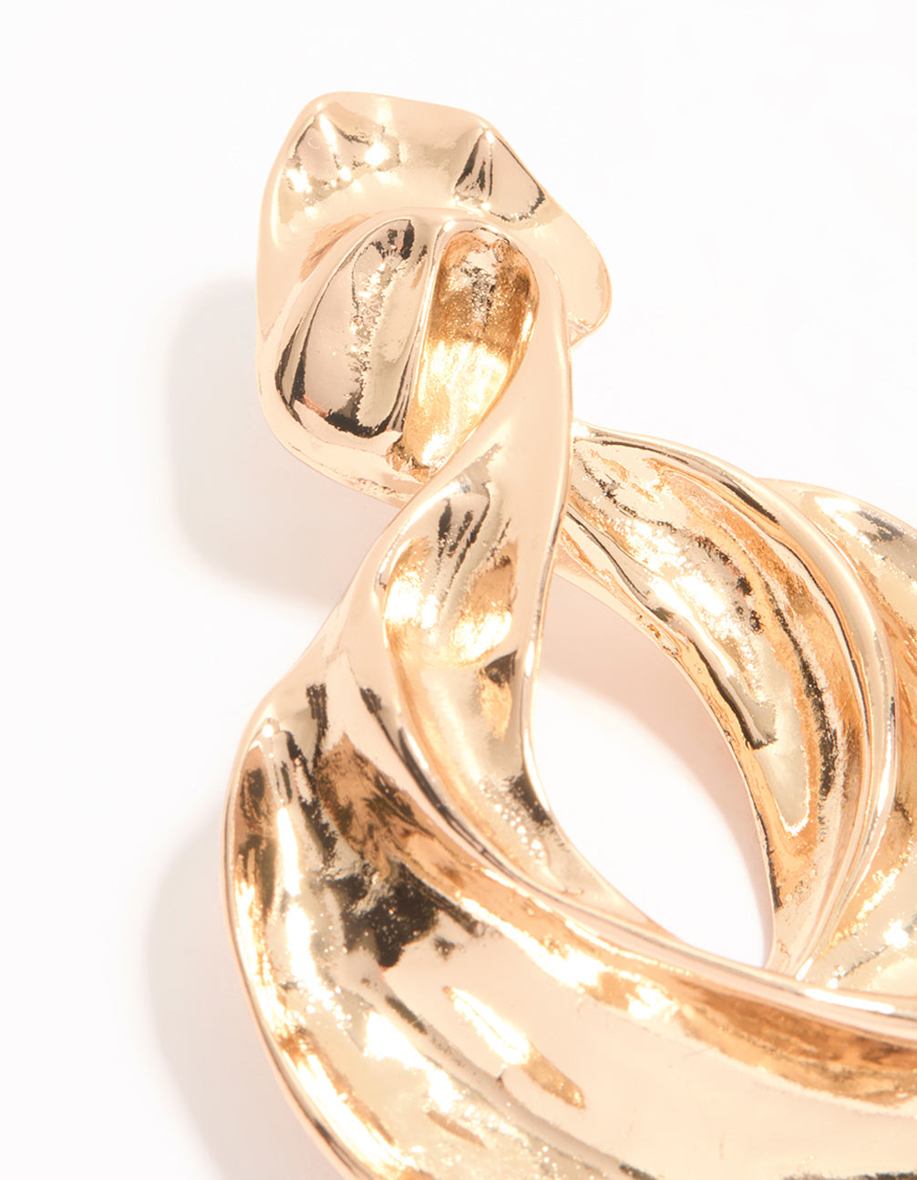 Gold Twisted Loop Drop Earrings