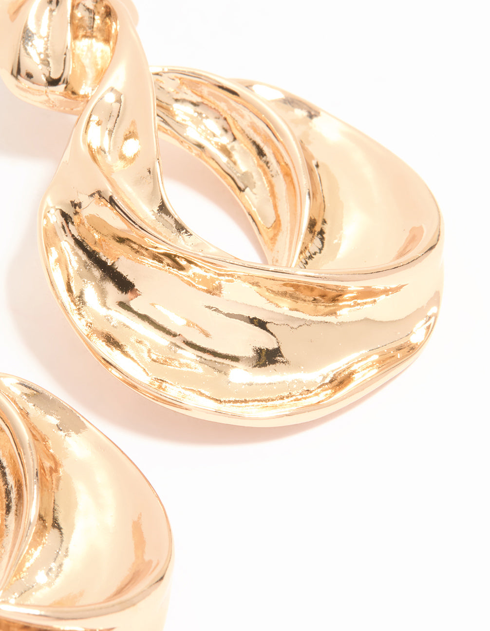 Gold Twisted Loop Drop Earrings