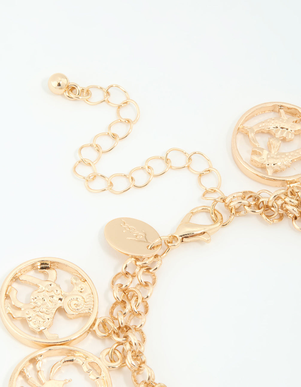 Gold Zodiac Signs Charm Bracelet