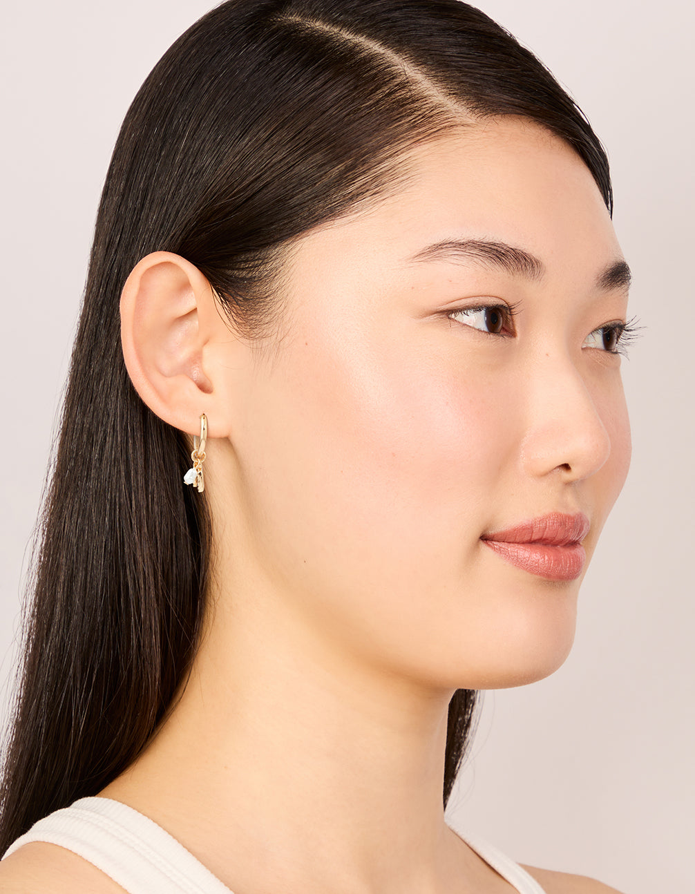 Gold Diamante Horseshoe & Clover Huggie Earrings