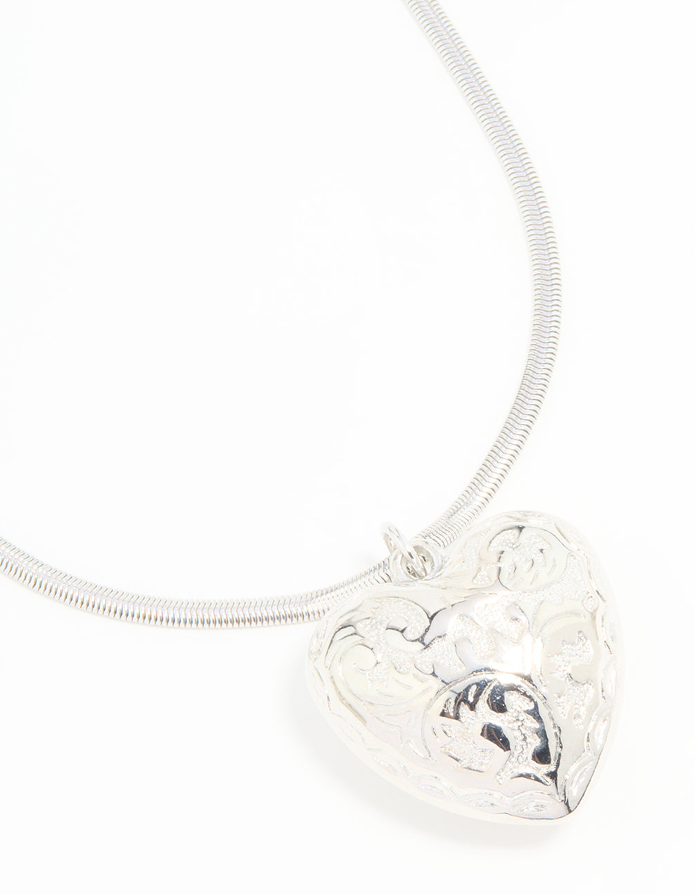 Silver Mega Heart Chain Necklace