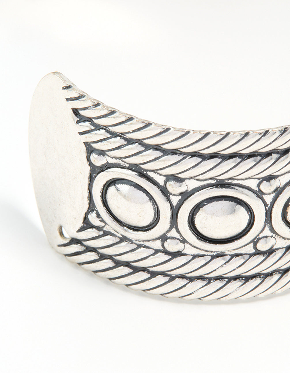 Antique Silver Stone Design Wrist Cuff