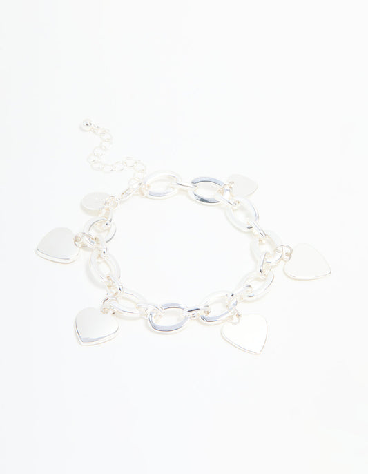 Silver Heart Charm Bracelet