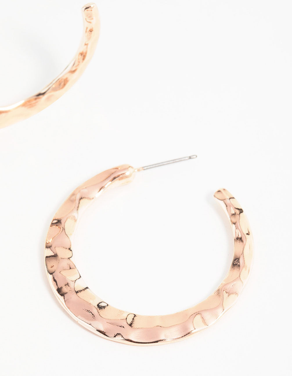 Rose Gold Molten Thin Hoop Earrings