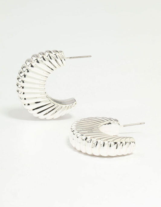 Silver Ridge Hoop Earrings