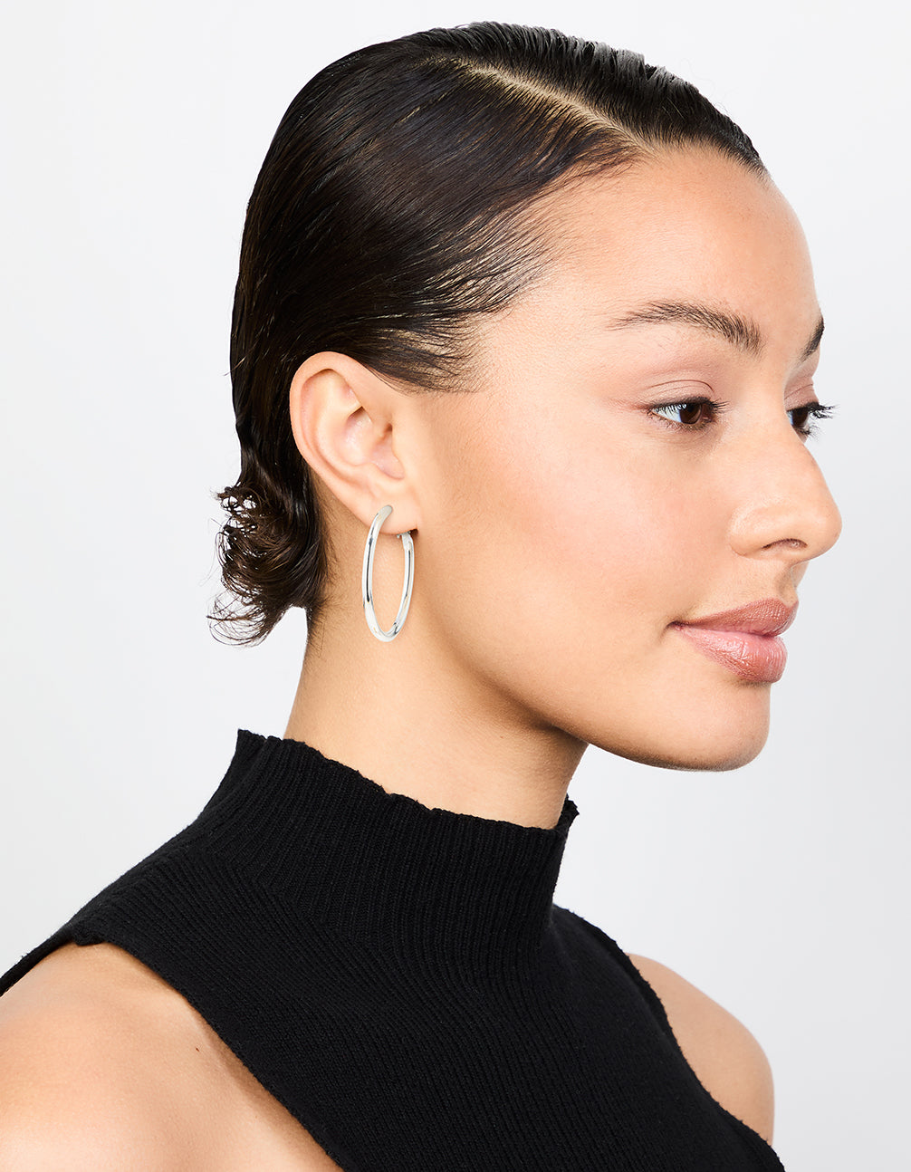 Silver Narrow Hinged Hoop Earrings