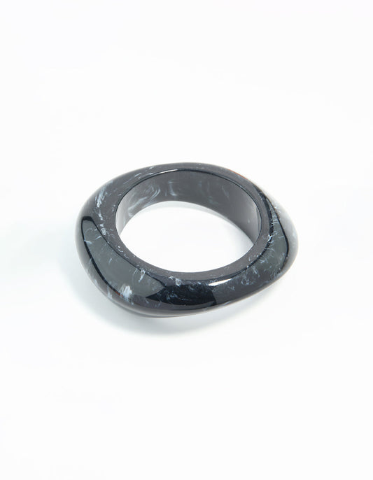 Dark Blue Acrylic Organic Bangle