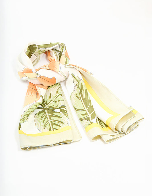 Fabric Large Floral Outline Scarf