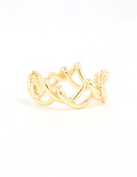 Gold Plated Wire Twisted Ring