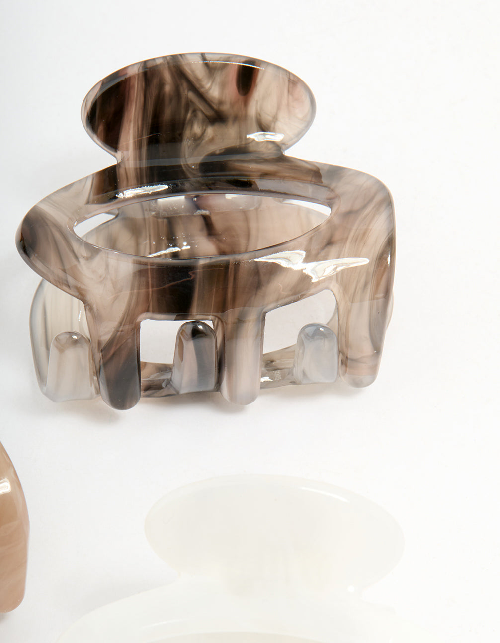 Neutral Acrylic Mini Oval Claw Clips 3-Pack