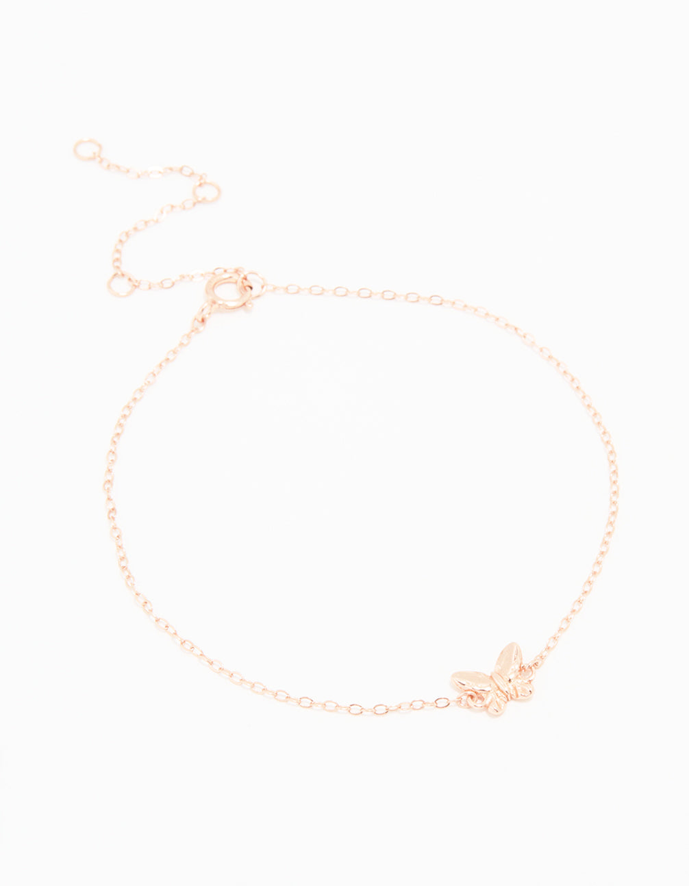 Rose Gold Plated Sterling Silver Butterfly Bracelet