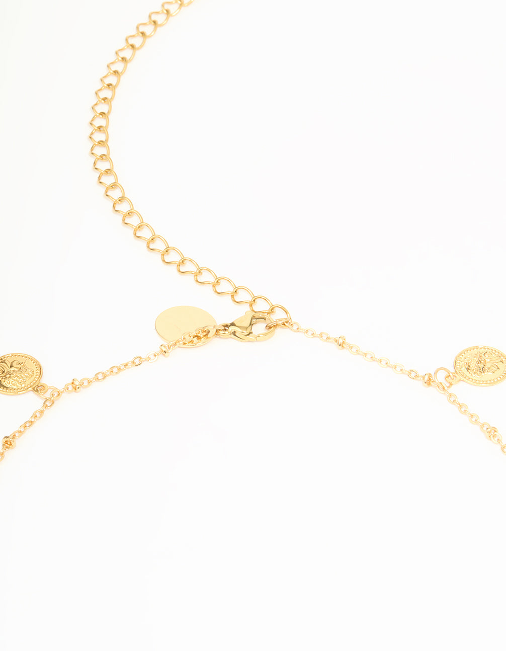 Waterproof Gold Plated Stainless Steel Diamante & Disc Waist Chain