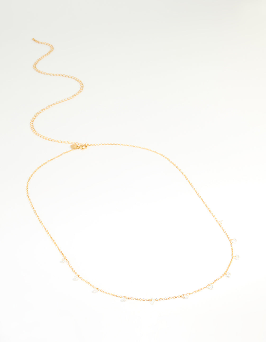 Waterproof Gold Plated Stainless Steel Cubic Zirconia Waist Chain