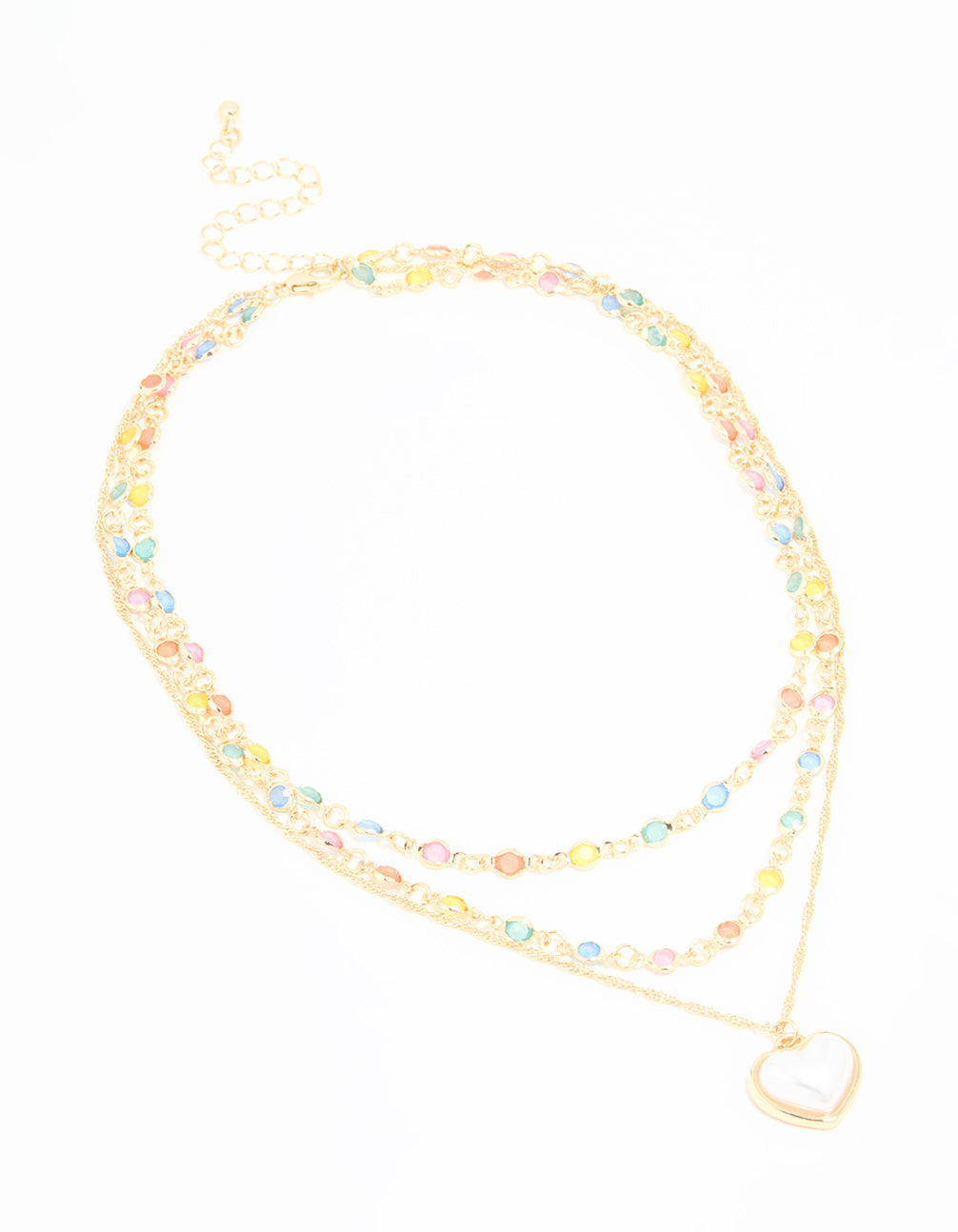 Gold Pearl & Diamante Layered Necklace