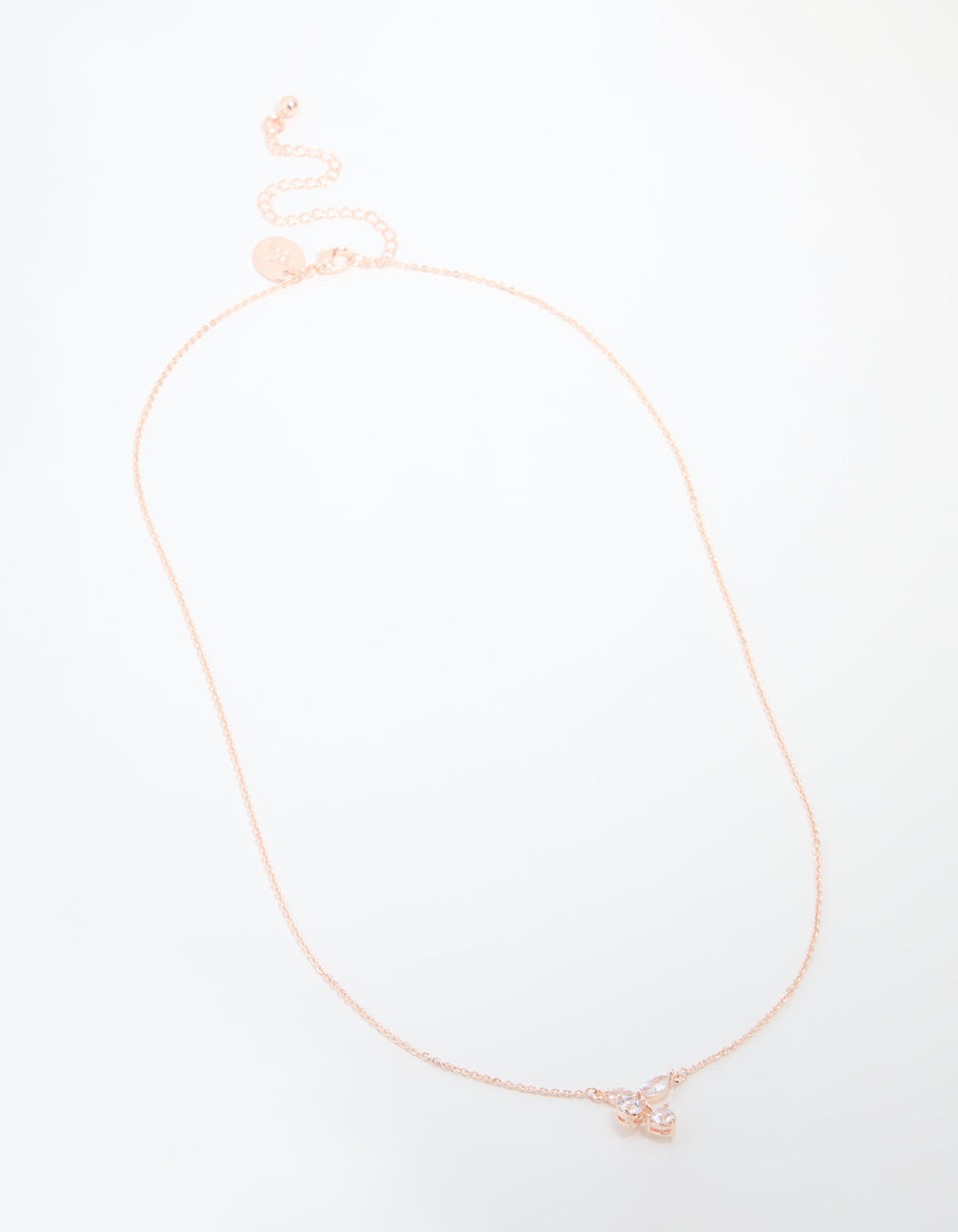 Rose Gold Plated Cubic Zirconia Cherry Pendant Necklace